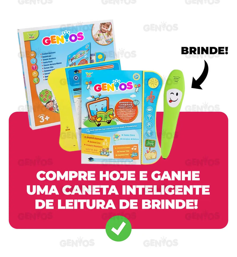 Livro Interativo de Inglês SmartBook Gênios® + Caneta Inteligente de Brinde!