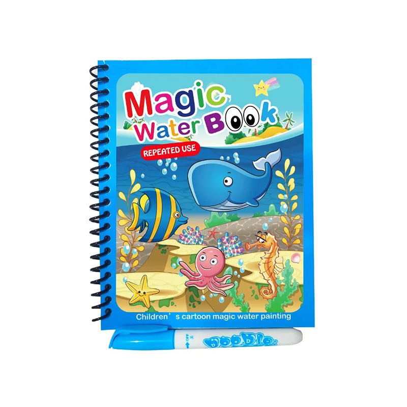 Livro Mágico de Colorir, Livro Mágico Reutilizável, Livro de Colorir com Caneta de Água, Livro de Colorir Reutilizável para Crianças, Brinquedo Educativo de Colorir, Brinquedo Desenvolvimento Motor, Brinquedo Desenvolvimento Cognitivo, Brinquedo de Colorir para Crianças, Livro de Colorir com Água, Brinquedo de Colorir Sem Bagunça